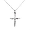 Silver Cubic Zirconia Cross And Chain - F3642