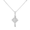 Silver Cubic Zirconia Celtic Cross And Chain - F37004