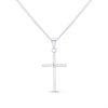 Silver CZ Cross And Chain - F37005