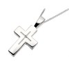 Silver Diamond Set Cross And Chain - F3732