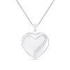 Silver And Diamond 21mm Heart Locket And Chain - F43006