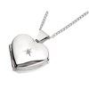 Silver Diamond Heart Locket - F4321