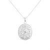 Silver Cubic Zirconia Filigree Locket - F4325