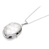 Silver Heart Design Hinged Oval Locket And Chain - F4331