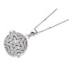 Silver Cubic Zirconia Stars, Moon And Hearts Locket And Chain - F4354