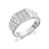 Silver Cubic Zirconia Signet Ring - F5103