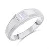 Silver Square CZ Signet Ring - F5122
