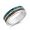 Silver Opal In Resin Two Row Ring- 8mm - F5130