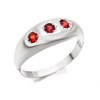 Silver Trilogy Garnet Signet Ring - F5176