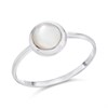 Silver Round Mother Of Pearl Ring - F52002