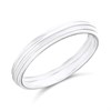 Silver Double Line Band Ring - F54009