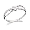 Silver Double Strand Crossover Ring - F5471