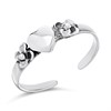 Silver Heart Flower Toe Ring - F5605