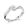 Silver Cubic Zirconia Crossover Ring - F5962