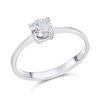 Silver Cubic Zirconia Solitaire Ring - F60007