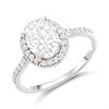 Silver Oval Halo Cubic Zirconia Ring - F60011