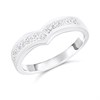 Silver Cubic Zirconia Channel Set Wishbone Ring - F60014