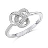 Silver Cubic Zirconia Knot Ring - F60015