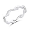 Silver Cubic Zirconia Wave Ring - F60018