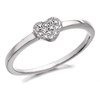 Silver Cubic Zirconia Heart Ring - F6001
