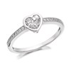 Silver Heart Cubic Zirconia Ring - F6006