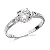 Silver Cubic Zirconia Solitaire Ring - F6007