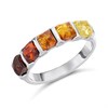 Silver Mixed Amber Ombre Ring - F60103