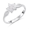 Silver CZ Flower Cluster  Ring - F60107