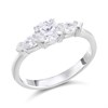 Silver Cubic Zirconia Trilogy Ring - F6070