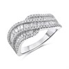 Silver Cubic Zirconia Wave Band Ring - F6087