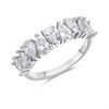 Silver Cubic Zirconia Pear Band Ring - F6088