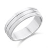 Silver Double Line 6mm Band Ring - F62010