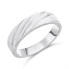 Silver Diagonal Pattern 6mm Band Ring - F62011