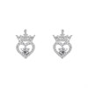Disney Silver Cubic Zirconia Princess Crown Stud Earrings - F67102