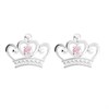 Disney Silver Princess Crown CZ Stud Earrings - F67112