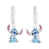 Disney Silver Lilo And Stitch CZ Hoop Drop Earrings - F67113