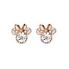 Disney Silver And Rose Plated Minnie Mouse Crystal Stud Earrings - 10mm - F6712