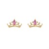 Disney Gold Plated Sterling Silver CZ  Crown Stud Earrings - F67141