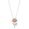 Disney Silver And Gold Plated Rose Princess CZ Necklace - F67172