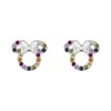 Disney Silver Rainbow Cubic Zirconia Minnie Mouse Stud Earrings - F6756