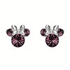 Disney Silver Minnie Purple Crystal Birthstone Stud Earrings - February - F6776