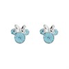 Disney Silver Minnie Blue Crystal Birthstone Stud Earrings - March - F6777