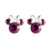 Disney Silver Minnie Pink Crystal Birthstone Stud Earrings - October - F6784