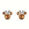 Disney Silver Minnie Orange Crystal Birthstone Stud Earrings - November - F6785
