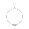 Disney Silver Mickey And Minnie Cubic Zirconia Slider Bracelet - F6798
