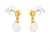 TI SENTO Gold Plated Silver Simulated Pearl Earrings - F69105