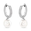 TI SENTO Silver 7696PW Simulated Pearl CZ Earrings - F69109
