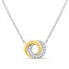 TI SENTO Silver 3915ZY/42  CZ Double Circle Necklet - F69119