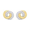 TI SENTO Gold Plated Silver 7784ZY CZ  Double Circle Stud Earrings - F69120