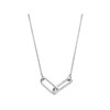 TI SENTO Silver Cubic Zirconia Paper Link Necklace - F6924